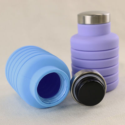 Douane Logo Silicone Water Bottle Foldable voor het Openlucht Dragen