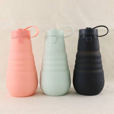 Lekvrije Vouwbare Silicone het Drinken Fles BPA Vrij voor Reis het Kamperen
