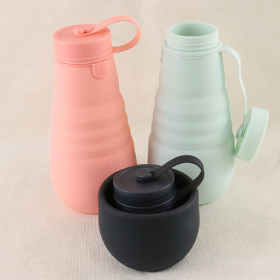 Lekvrije Vouwbare Silicone het Drinken Fles BPA Vrij voor Reis het Kamperen