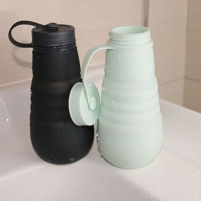 Lekvrije Vouwbare Silicone het Drinken Fles BPA Vrij voor Reis het Kamperen