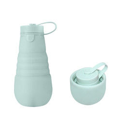 Lekvrije Vouwbare Silicone het Drinken Fles BPA Vrij voor Reis het Kamperen