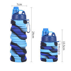 Fles van het het Siliconewater van BPA de Vrije Opvouwbare voor Openluchtsport500ml Capaciteit