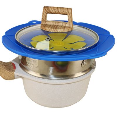 Het Dubbel van het Siliconepan lid cover reusable with van de voedselrang hangt voor het Koken