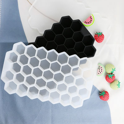 OEM van het Ijsblokjetray with lid honeycomb shape van pvc Vrije Zachte Rubber