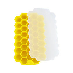 OEM van het Ijsblokjetray with lid honeycomb shape van pvc Vrije Zachte Rubber