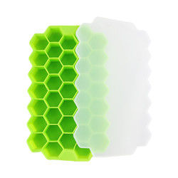 OEM van het Ijsblokjetray with lid honeycomb shape van pvc Vrije Zachte Rubber