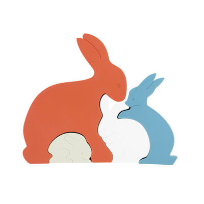 Bunny Rabbit Silicone Toddler Jigsaw-Raadsel Eco Vriendschappelijk voor Baby
