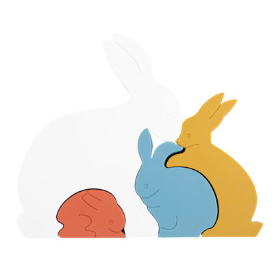 Bunny Rabbit Silicone Toddler Jigsaw-Raadsel Eco Vriendschappelijk voor Baby