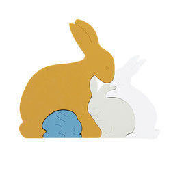 Bunny Rabbit Silicone Toddler Jigsaw-Raadsel Eco Vriendschappelijk voor Baby