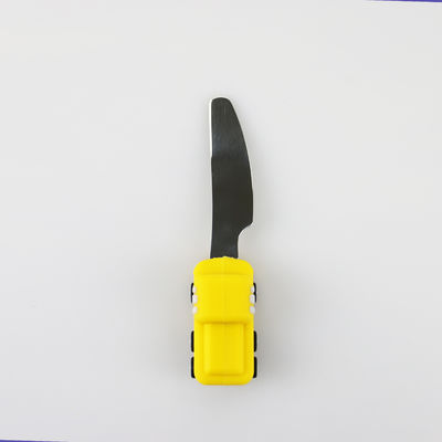 De Babylepel van het peuterroestvrije staal met het Siliconehandvat van de Autovorm