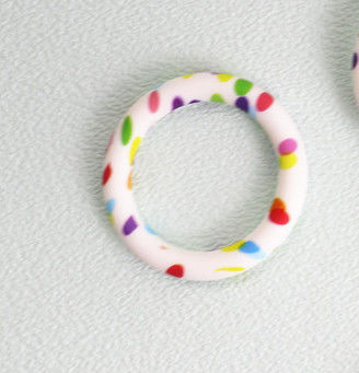 Fabrikant op maat bedrukt ontwerp in volledige kleuren over de ringkralen voor sleutelhangersdecoraties