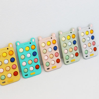 Van de het Siliconebaby van BPA Vrije mobiele de telefoonvorm Teethers voor Comfort en Hulp pijnlijke babyteeths