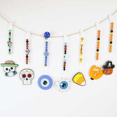 Zacht en Flexibel Silicone Teether voor 0-36 het silicone van de Maandenbaby DIY teether keychains voor Halloween