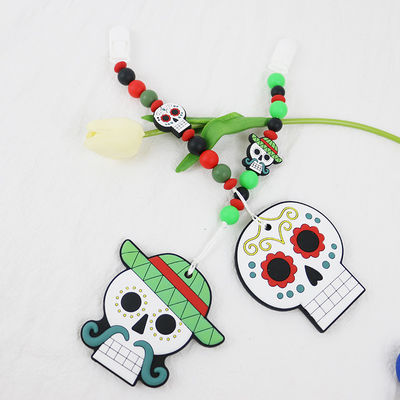 Zacht en Flexibel Silicone Teether voor 0-36 het silicone van de Maandenbaby DIY teether keychains voor Halloween