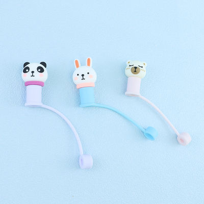 Custom 3D Silicone Straw Cover Naam Merk Gepersonaliseerd Ontwerp strooien hoed