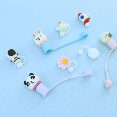 Custom 3D Silicone Straw Cover Naam Merk Gepersonaliseerd Ontwerp strooien hoed