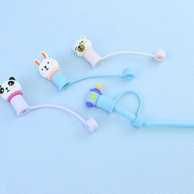 Custom 3D Silicone Straw Cover Naam Merk Gepersonaliseerd Ontwerp strooien hoed