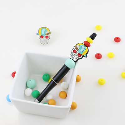 Van de schedelpompoenen van douanehalloween het Silicone Brandpuntsparel voor DIY-pennen keychains