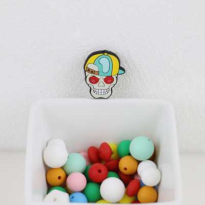 Van de schedelpompoenen van douanehalloween het Silicone Brandpuntsparel voor DIY-pennen keychains