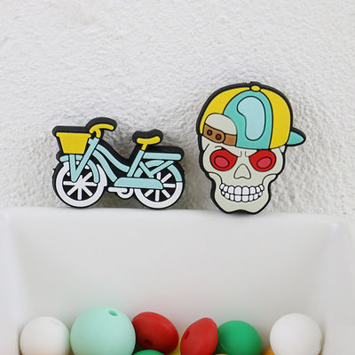 Van de schedelpompoenen van douanehalloween het Silicone Brandpuntsparel voor DIY-pennen keychains