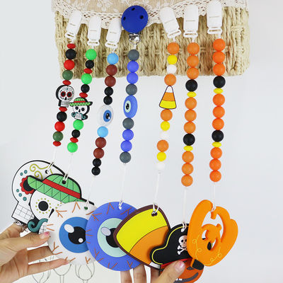Hete verkopende Halloween-Silicone Brandpuntsparels voor babydiy tandjes krijgen keychains
