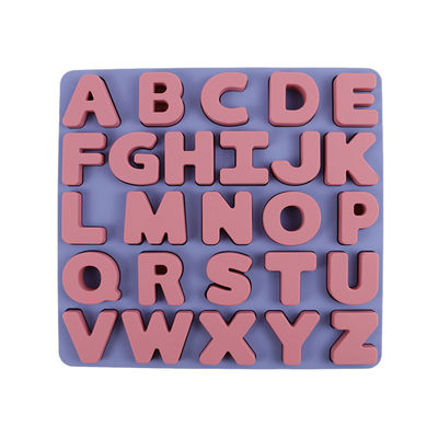 Het Silicone onderwijsspeelgoed alphabate het Raadsel BPA Vrije Eco van het douaneembleem van het 26 brievensilicone Vriendschappelijk voor kinderen