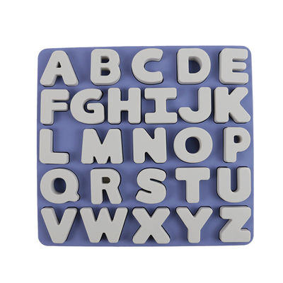 Het Silicone onderwijsspeelgoed alphabate het Raadsel BPA Vrije Eco van het douaneembleem van het 26 brievensilicone Vriendschappelijk voor kinderen