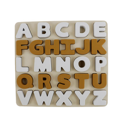 Het Silicone onderwijsspeelgoed alphabate het Raadsel BPA Vrije Eco van het douaneembleem van het 26 brievensilicone Vriendschappelijk voor kinderen