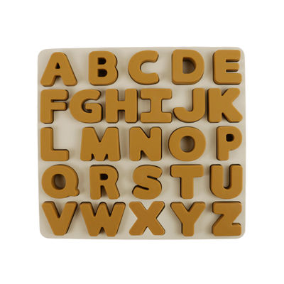 Het Silicone onderwijsspeelgoed alphabate het Raadsel BPA Vrije Eco van het douaneembleem van het 26 brievensilicone Vriendschappelijk voor kinderen