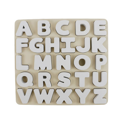 Het Silicone onderwijsspeelgoed alphabate het Raadsel BPA Vrije Eco van het douaneembleem van het 26 brievensilicone Vriendschappelijk voor kinderen