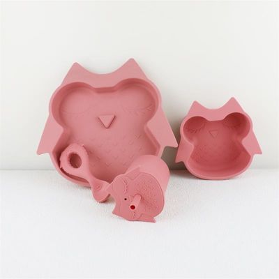 Volledig Silikon Straw Cover In 3D Design Lichtgewicht Silikon Baby tafelgerei set