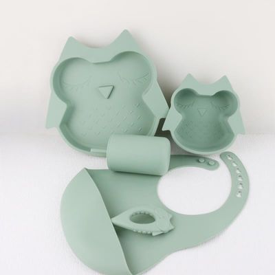 Volledig Silikon Straw Cover In 3D Design Lichtgewicht Silikon Baby tafelgerei set