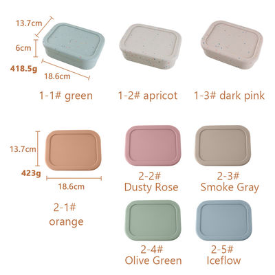Stapelbare Siliconekom met de Lunchdoos Bento Set Microwave Safe van de Dekseldekking