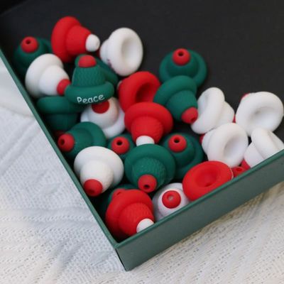 Silicone O Ring Perlen Veilig en Niet-toxisch Silicone 3D kerst hoed Perlen voor kinderen kinderen DIY perlen