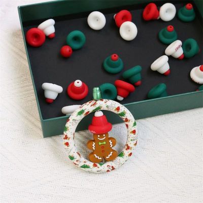 Silicone O Ring Perlen Veilig en Niet-toxisch Silicone 3D kerst hoed Perlen voor kinderen kinderen DIY perlen