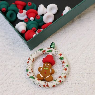 Silicone O Ring Perlen Veilig en Niet-toxisch Silicone 3D kerst hoed Perlen voor kinderen kinderen DIY perlen