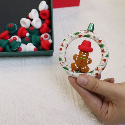 Silicone O Ring Perlen Veilig en Niet-toxisch Silicone 3D kerst hoed Perlen voor kinderen kinderen DIY perlen