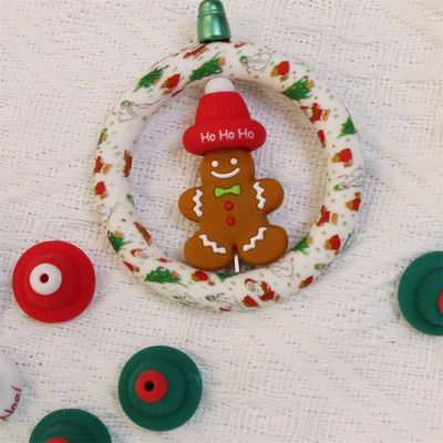 Silicone O Ring Perlen Veilig en Niet-toxisch Silicone 3D kerst hoed Perlen voor kinderen kinderen DIY perlen