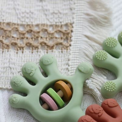 Soft Baby Silikon Tanden Klapper Palm handvorm Speelgoed: BPA-vrij, niet giftig, kauwbaar