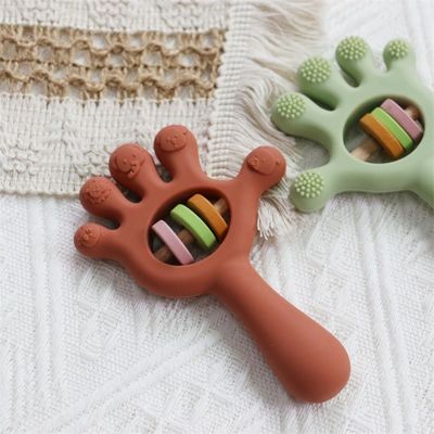 Soft Baby Silikon Tanden Klapper Palm handvorm Speelgoed: BPA-vrij, niet giftig, kauwbaar