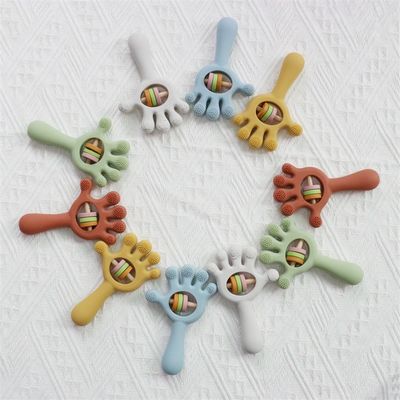 Soft Baby Silikon Tanden Klapper Palm handvorm Speelgoed: BPA-vrij, niet giftig, kauwbaar