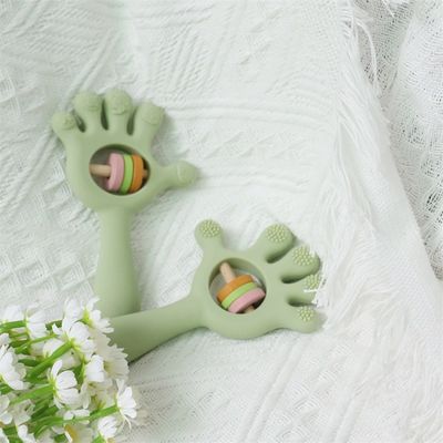 ODM Baby Silicone Speelgoed Ouderdomsgroep Baby's Kids Kinderen Rattle Palm Hand Shape