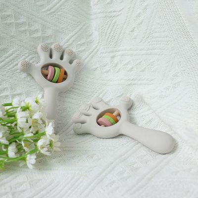 ODM Baby Silicone Speelgoed Ouderdomsgroep Baby's Kids Kinderen Rattle Palm Hand Shape