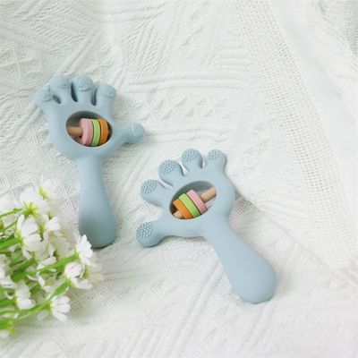 ODM Baby Silicone Speelgoed Ouderdomsgroep Baby's Kids Kinderen Rattle Palm Hand Shape