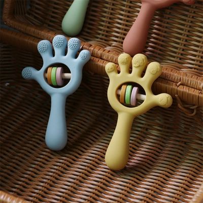 ODM Baby Silicone Speelgoed Ouderdomsgroep Baby's Kids Kinderen Rattle Palm Hand Shape