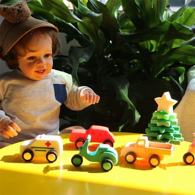 Gepersonaliseerde baby siliconen auto speelgoed hardlopende siliconen auto's kinderen spelen