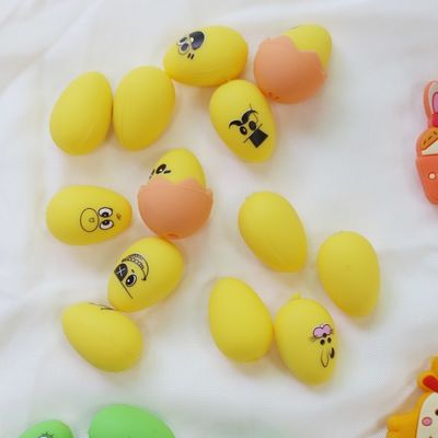 Silikone tandenkralen zacht veilig Duurzaam Paasfeest Silikone eierenkralen met gat voor pen maken
