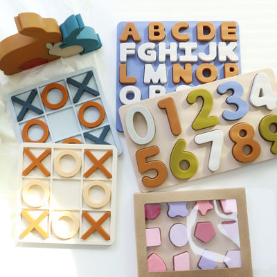 Groothandel Volledig Silicone XO Puzzles Custom Logo Brand Baby Educational Silicone Puzzle Toys
