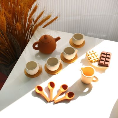 CE-veiligheidsstandaard Baby siliconen speelgoed met siliconen speelgoed met theepot set 17pcs