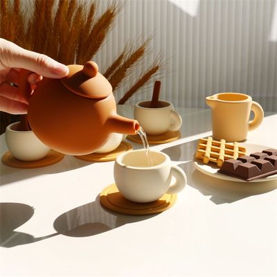 CE-veiligheidsstandaard Baby siliconen speelgoed met siliconen speelgoed met theepot set 17pcs
